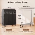 thumbnail image 5 of HOKEEPER Heavy Duty Clothing Rack with Non-woven Fabric Cover 450 lbs Capacity Adjustable Garment Rack, Rolling Metal Clothes Rack with Wheels, Commercial Grade No-Gap Zippered Dust Cover, 5 of 8
