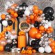 thumbnail image 1 of Kit de arco con forma de globo Paeyeq naranja/negro, 113 piezas, para decoración de fiestas, 1 of 9