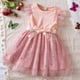 thumbnail image 2 of Ropa informal para niñas, vestidos de malla de cielo estrellado, mangas voladoras, tutú de tul para niños pequeños de 2 a 6 años, vestido sólido 2024, 2 of 4