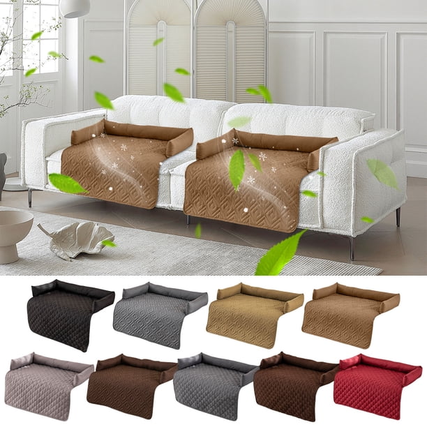 Manta refrescante para cama para perros | Funda de sofá lavable para mascotas Ice Silk | Protector de muebles transpirable antideslizante | Relieve ortopédico de borde elevado | 75x75cm | Colchoneta