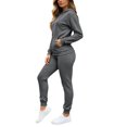 thumbnail image 6 of Jsaierl Sweatsuit Sets for Women 2 Piece Long Sleeve Full Zip Sweatshirts and Jogger Pants Fall Activewear Lounge Sets Workout Sets Matching Tracksuit, 6 of 10