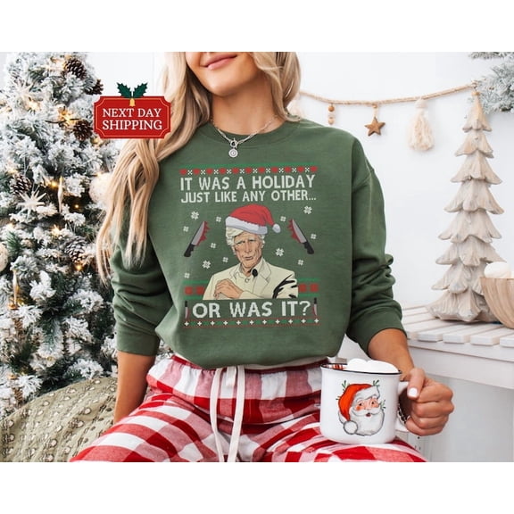 True Crime Ugly Christmas Sweater Party Sweatshirt, Funny Christmas Sweater, Funny Christmas Sweatshirt, Christmas Sweater Party