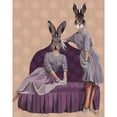 thumbnail image 3 of Fab Funky 15x18 Black Modern Framed Museum Art Print Titled - Rabbits in Purple, 3 of 5