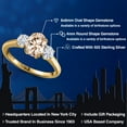 thumbnail image 2 of Gem Stone King 18K Yellow Gold Plated Silver Ring Morganite Moissanite (1.46 Cttw), 2 of 7