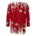 thumbnail image 5 of qelini Christmas Shirts for Women 3/4 Sleeve Red Wine Glass Print Pullover Basic Tee Crewneck Tunic Casual Holiday Blouses, 5 of 5
