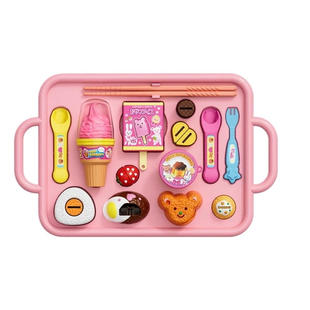 Simulation Diy Fun Dinner Plate Set Kitchen Food Model Early Education Mini Food Kitchen Toy Funny Creative Mini Ice Cream Feeding Set Birthday Gift