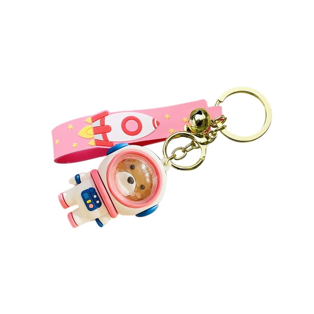 Llavero Animal creativamente astronauta colorido llaves anillos delicado colgante de dibujos animados cumpleaños Navidad regalo único diario Ropa, zapatos y accesorios Miscelánea oso rosa Jumpingount AP014350-03