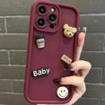 thumbnail image 3 of 3D Cartoon Coffee Bear Phone Case for iPhone 15 14 Plus 13 12 11 Pro Max Soft Back Cover for iPhone X XR XS Max 7 8 Plus Se 2020, 3 of 5