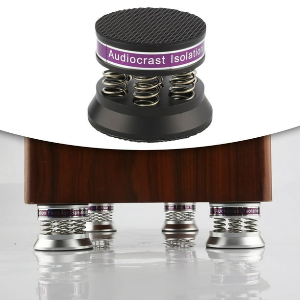 Pies de soporte de sonido , almohadils de aismiento antideslizantes a prueba de golpes, amortiguación de para tocadiscos de Subwoofer, Negro 1 pieza shamjiam Almohadilla amortiguadora de resorte