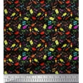 thumbnail image 1 of Soimoi Polyester Crepe Fabric Watermelon,Ice Cream & Cocktail Summer Designs Printed Craft Fabric by The Yard 52 Inch Wide, 1 of 3