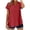Red, variant on Dagugfen Nylon Spandex Tee Shirts for Women V Neck Short Sleeve Pullover Sports Casual Tops