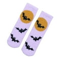 thumbnail image 2 of Sales 2026 Women's Ankle Socks Under $2 GIJNRIUIUA Purple Crew Socks Halloween Women Scary Bat Pumpkin Cat Coral Fleece Soft Socks Calf Socks, 2 of 8
