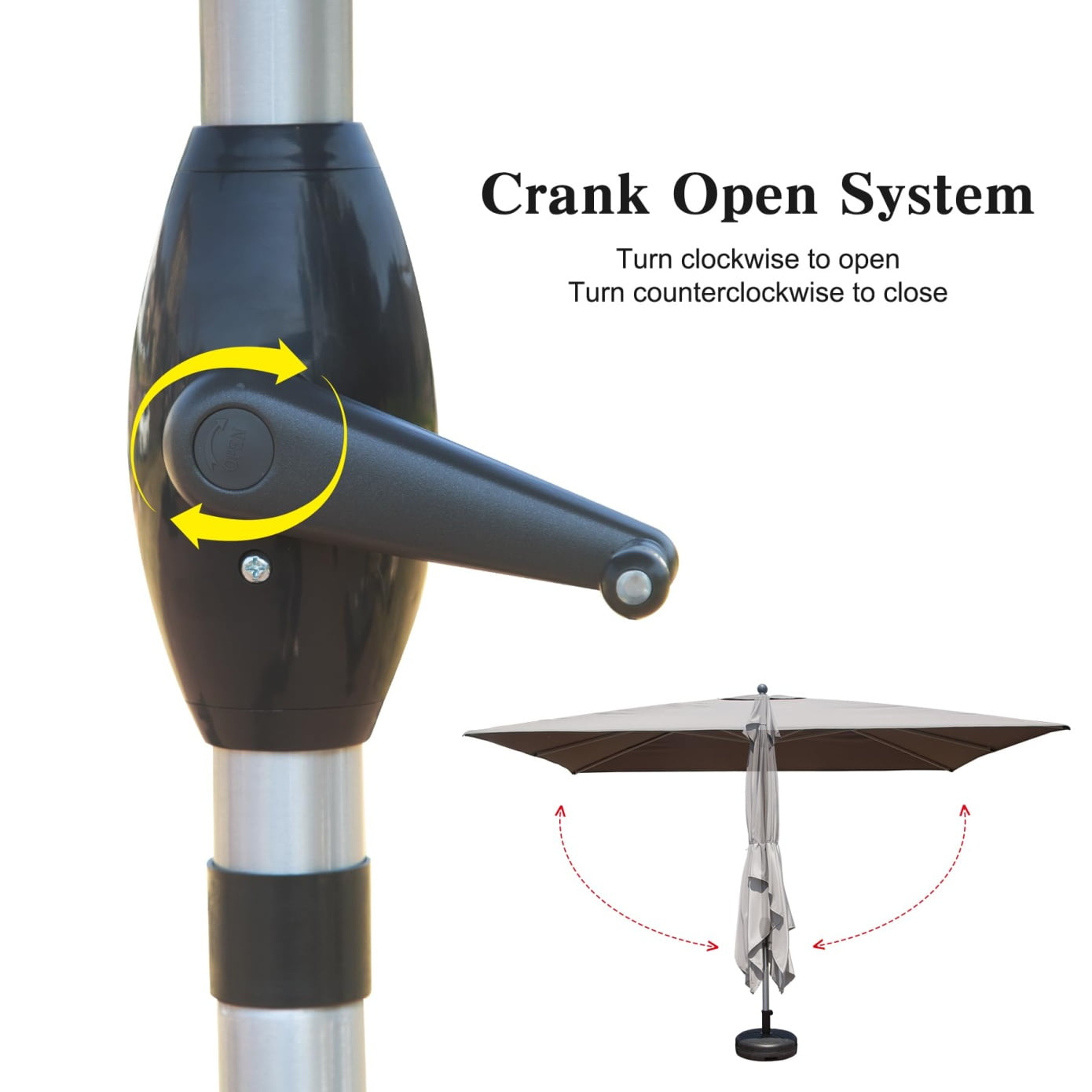 9'X11.5' Adjustment Rectangle Cantilever Umbrella with Push-Button Tilt , Patio Umbrella with Crank Open System, Aluminium Outdoor Umbrella for Backyard, Pool, Grey