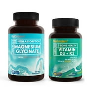 BioEmblem Magnesium Glycinate with Zinc and BioEmblem Vitamin D3 K2 Capsules (5000IU and 200mcg)