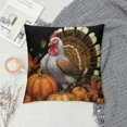 thumbnail image 2 of JRXY Thanksgiving Turkey Pumpkin Throw Pillow Cover Vintage Fall Harvest Sunflower Autumn Farmhouse Decorative Pillow Cases Cushion Cover for Sofa Couch 22x22in, 2 of 5