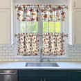 thumbnail image 3 of Fall Kitchen Curtains 24 Inch Short - 3 Panel Set, Autumn Harvest Print, Rod Pocket Window Treatment for Thanksgiving, Farmhouse, Cafe, Living Room - Machine Washable, 3 of 6