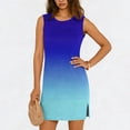 thumbnail image 1 of TaTaai Women's Round Neck Sleeveless Slip Dress Solid Color Casual Pullover Dress with Side Slit Lightweight Summer Stretchy Fit Gift, 1 of 6