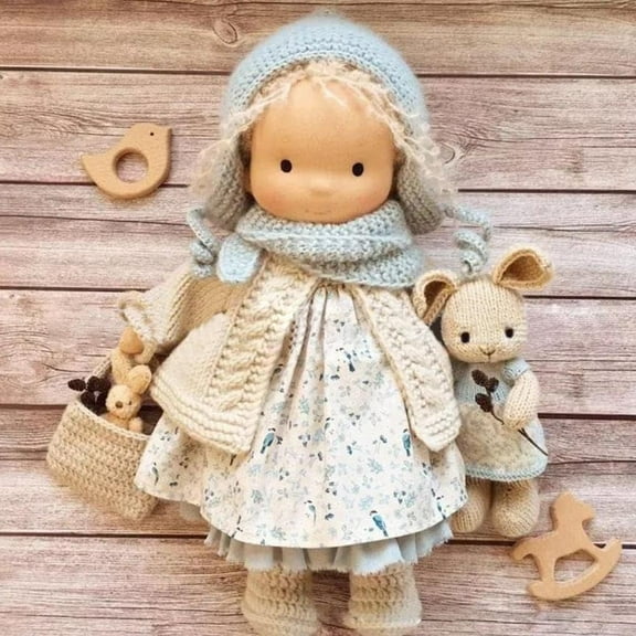 12-Inch Waldorf Handmade Plush Cloth Doll, Soft Cute Doll Toy for Kids