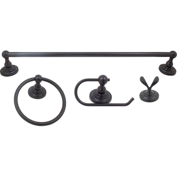 Charlotte Bathroom Set, 4-Piece, Matte Black by Stone Harbor Hardware