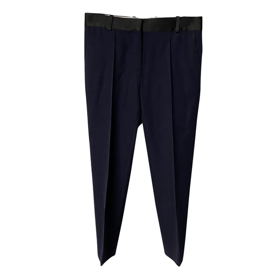 Pre-Owned Celine Straight Pants in Blue Wool