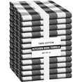thumbnail image 1 of Linen Hub Set of 12 Cotton Kitchen Dish Towels 16x26, Absorbent Durable Washable Tea Towels, Restaurant Cleaning Towels, Buffalo Plaid Check Kitchen Towels with Hanging Loop, Black White, 1 of 6