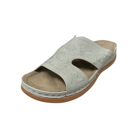 

HUPTTEW Spring And Summer Wedge Heel Platform Embroidered Women Sandals Roman Style Shoes