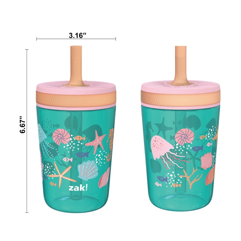 Zak Designs 15oz Recycled Plastic Kids' Straw Tumbler with Antimicrobial  Spout - Moons