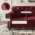 thumbnail image 4 of LLappuil Modular Sectional Sofa, 3 Seat Velvet Sofa with Ottoman for Living Room Red, 4 of 9