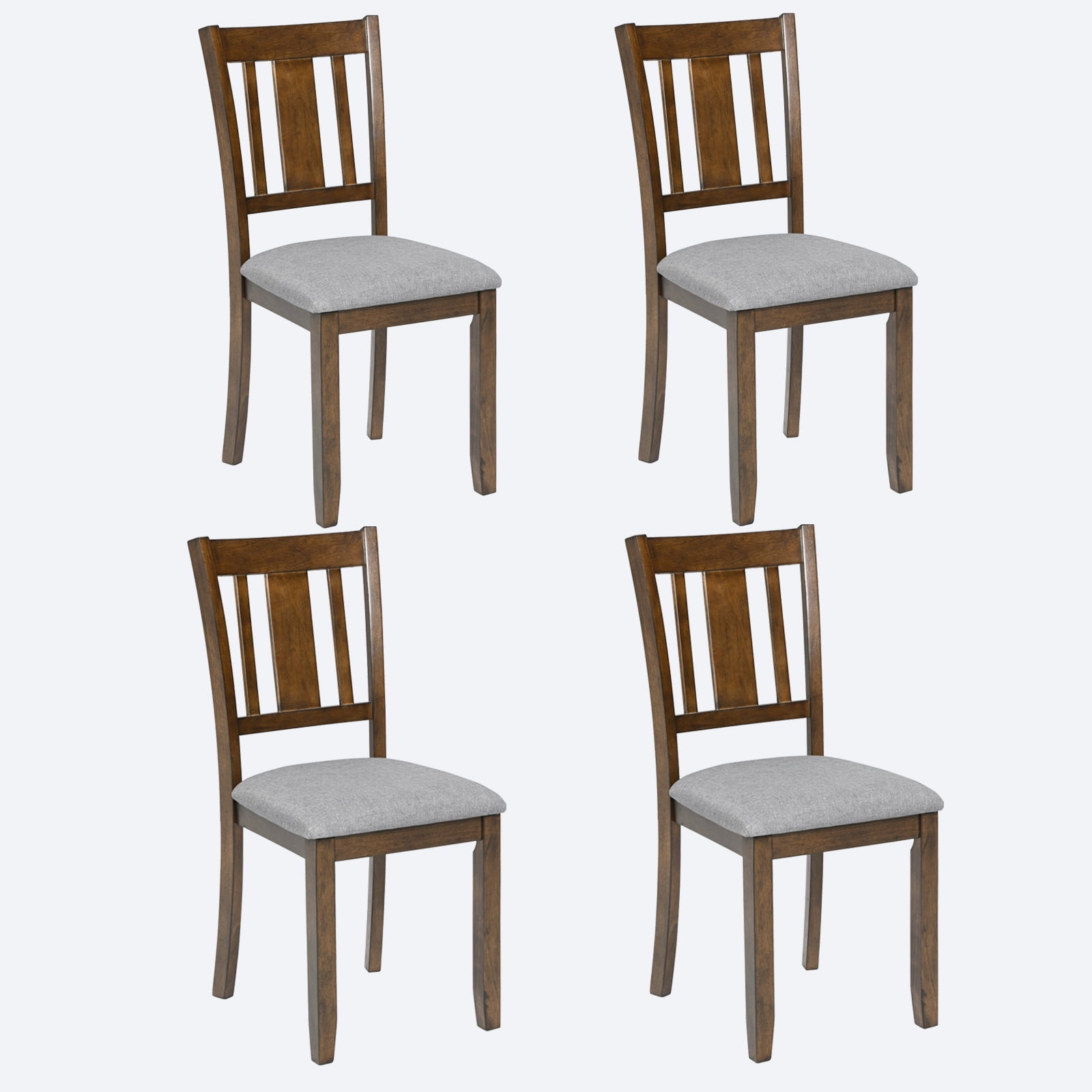 MAYEERTY Wooden Dining Chairs Set of 4, Kitchen Chair with Padded Seat, Upholstered Side Chair for Dining Room, Living Room, Walnut