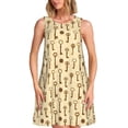 thumbnail image 1 of Balery Vintage Keys Vestidos de verano para mujer con estampado: vestido holgado sin mangas, vestido playero informal y cómodo para días calurosos., 1 of 7