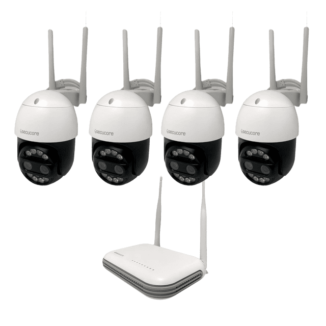 Kit 4 Cámaras IP Wifi Zoom Vigilancia Seguridad Inalámbrico