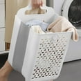 thumbnail image 4 of Eolstice Wall-mounted Laundry Basket, Foldable Laundry Hamper, Dirty Clothes Storage Bin For Bathroom, Space Saving Organizer, Sturdy Collapsible Basket(White), 4 of 6