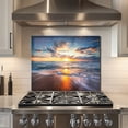 thumbnail image 3 of Sea Beach Tempered Glass Backsplash For Kitchen Behind Stove,Stove Back Top Cover,Easy to Clean Glass Splashback, Sink Cover Splash Guard,Home Kitchen Wall Decor, 3 of 7