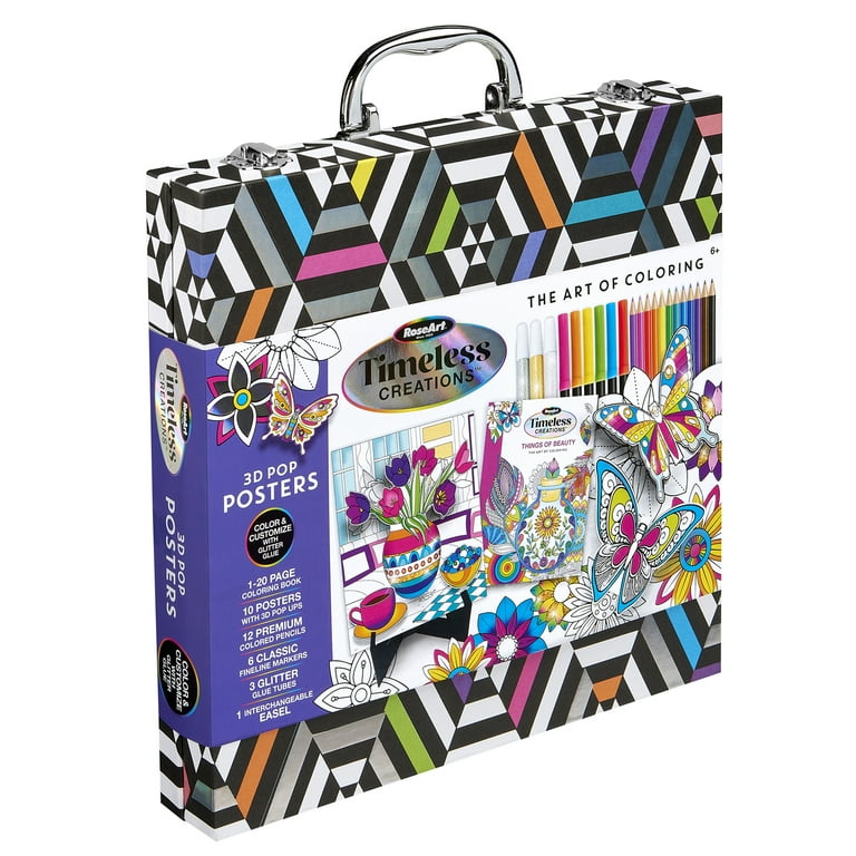 RoseArt Timeless Creations 3D Pop Posters Art Case, Includes