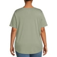 thumbnail image 5 of Terra & Sky Women's Plus Size V-Neck T-Shirt with Short Sleeves, 5 of 5