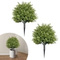 thumbnail image 5 of Artificial Boxwood Topiary Ball Trees - 23.6" Resistant Bushes with Ground Spikes, for Outdoor/Indoor Garden, Porch & Patio Decor, 5 of 9