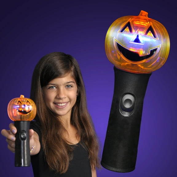 FlashingBlinkyLights LED Pumpkin Fun Wand with Spinning Lights