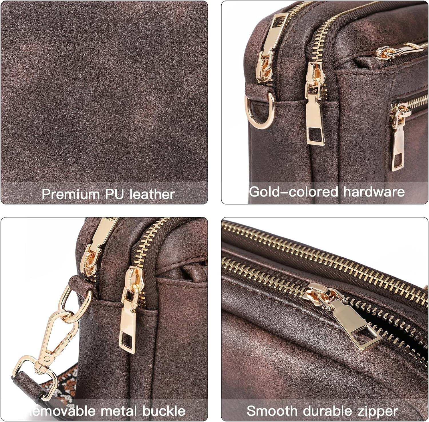 Crossbody Purse for Women Small Crossbody Bags Trendy Vegan Leather with Adjustable Shoulder Strap