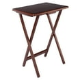 thumbnail image 3 of Winsome Alex 2-Piece Single Foldable Snack Tables, Walnut Finish, 3 of 5