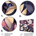 thumbnail image 3 of Designart "Purple Gold Leafs Harmony Nature s Glisten" Floral Metal Wall Decor, 3 of 5