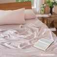 thumbnail image 5 of MooMee 100% Washed Cotton Duvet Cover Set Oversized King Linen Like Textured Breathable Lightweight 3-Piece (Greyish Pink, 120"x98"), 5 of 7