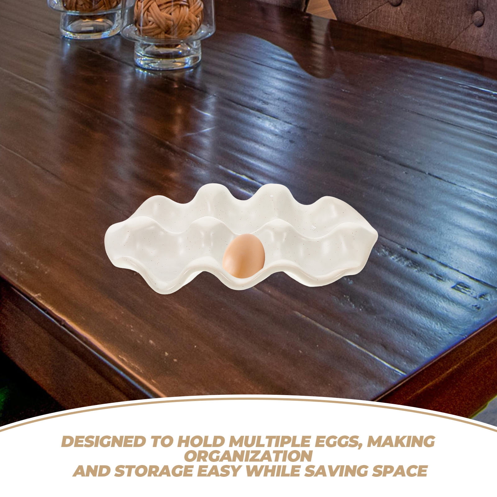 ETHZZLE White Ceramic Refrigerator Tray, 7.1x3.9x0.8in Organizer for Kitchen, Home, and Family Use