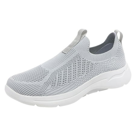 Yindaity Men s Athletic Walking Running Shoes Slip-on Casual Mesh Sneakers Comfort Fashion (Grey 10)