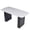 White + Gold, variant on Modern Rectangular Tempered Glass Dining Table, Marble-Patterned Design with Gold Dual-Pedestal Metal Base, Ideal for Dining Room & Home Office