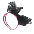 thumbnail image 3 of Halloween Neon Lace Headband with Bow - Pink, 3 of 4