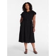 thumbnail image 2 of Time and Tru Women's and Women's Plus Double Cloth Midi Dress, Sizes XS-4X, 2 of 5