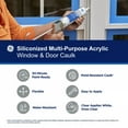 thumbnail image 5 of GE Siliconized Acrylic Multipurpose Sealant Window & Door, Pack of 1, Clear 10 fl oz Cartridge, 5 of 9