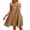 Coffee, variant on Dresses for Women Solid Color Round Neck A-Line Mini Dress Textured Casual Everyday Swing Dress Coffee S