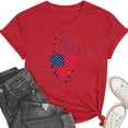 thumbnail image 5 of Mifsaly Womens American Flag Shirt Patriotic Heart Graphic Cotton T-Shirts Summer Casual Crewneck Short Sleeve Independence Day Tees XXL, 5 of 6