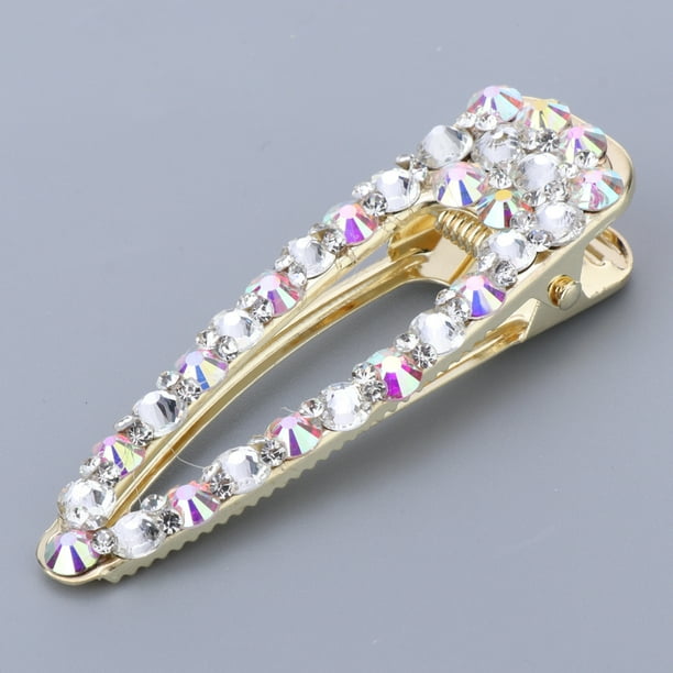 Pinza para El cabellero para Mujer Pinza para El cabellero Pinzas para El cabellero Antideslizantes de Aleación Y Pedrería (8,,5 Cm) - Oro, 8..5 cm BLESIY Broche de diamantes de imitación para mujer